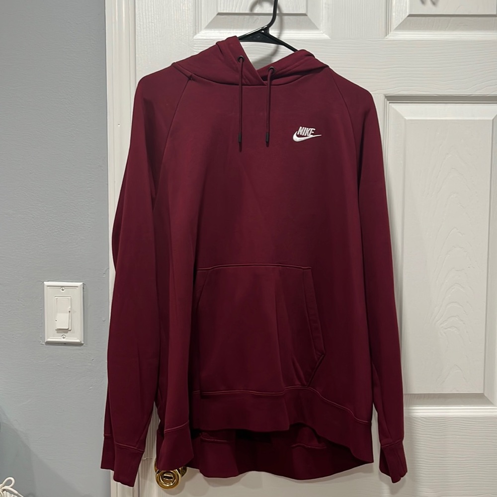 Nike Women’s Plus Sizes Sportswear Fleece Hoodie, Burgundy Red